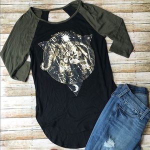 🌻 Gold Elephant Print top